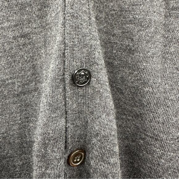 The Kooples Wool Gray & Tan Long Sleeve Cardigan Sweater Size XL - Picture 8 of 13